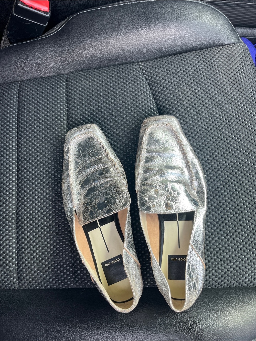 Dolce Vita Metallic Silver Leather Men’s Slip-On Loafers